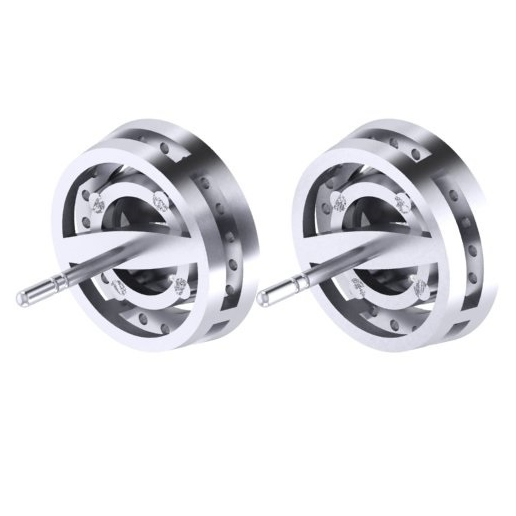 EC2250 Round Diamond Halo Stud Earrings