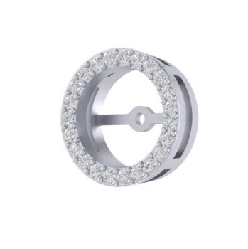 EC2253 Round Diamond Halo Stud Earrings