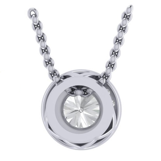 PC0543 Round Diamond Halo Pendant