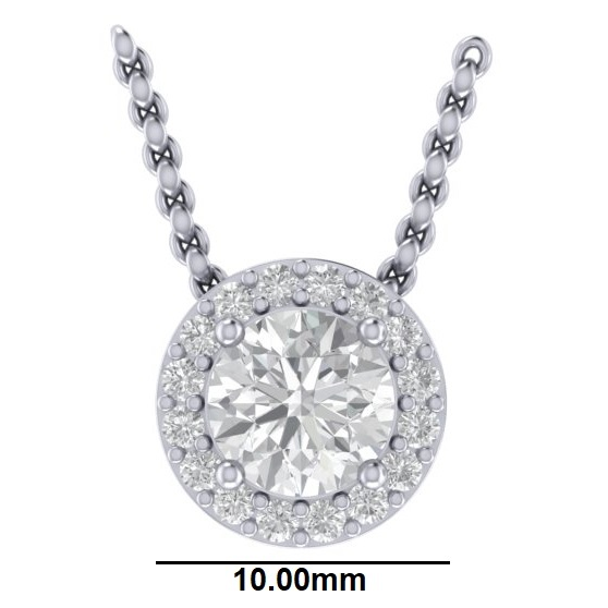 PC0543 Round Diamond Halo Pendant