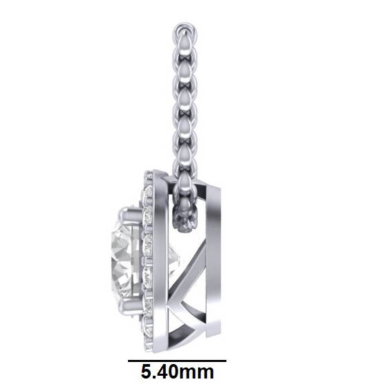 PC0543 Round Diamond Halo Pendant