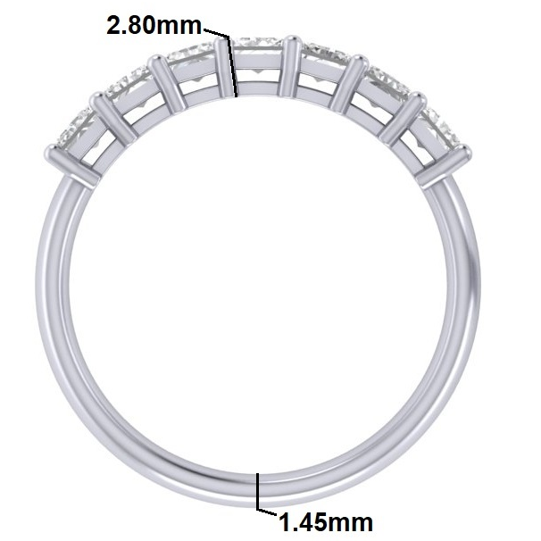 RC1523 Octo Diamond Half Eternity Ring