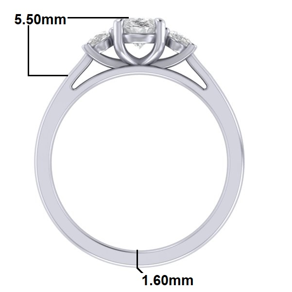 RC1543 Oval Diamond Trilogy Ring