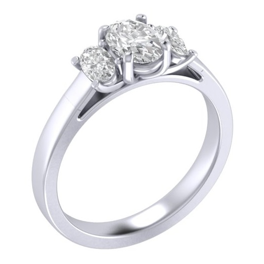 RC1543 Oval Diamond Trilogy Ring