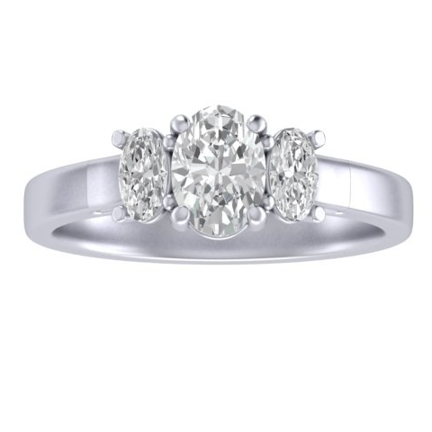 RC1543 Oval Diamond Trilogy Ring