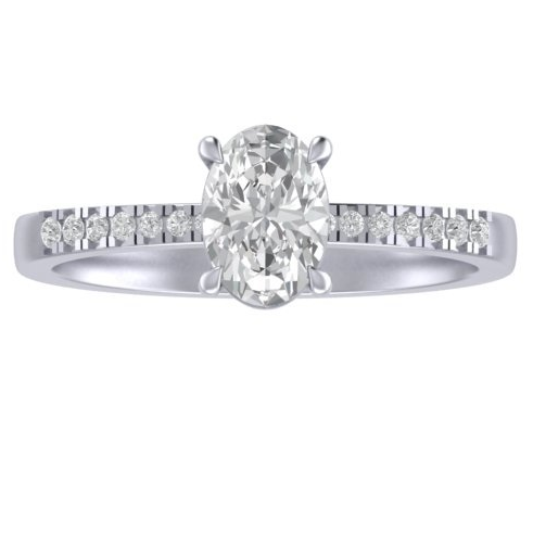 RC1708O Oval Diamond Band Ring