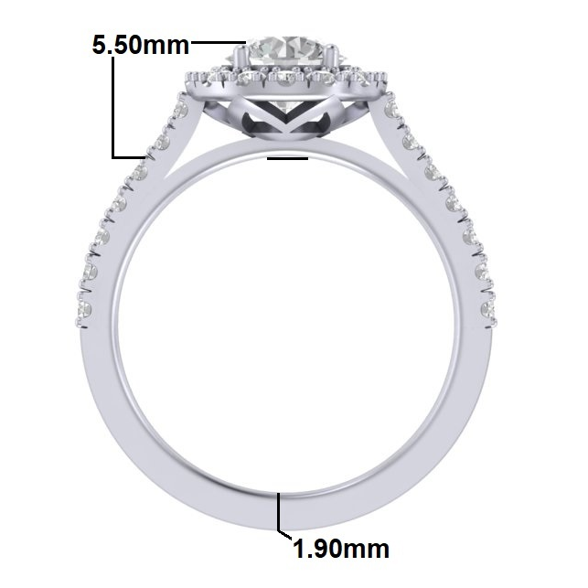 RC1791 Round Diamond Halo Band Ring