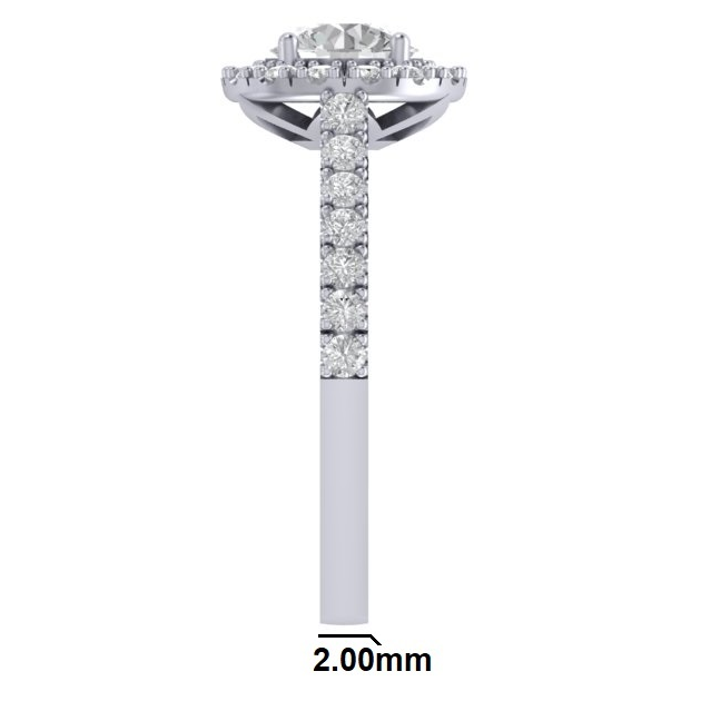 RC1791 Round Diamond Halo Band Ring