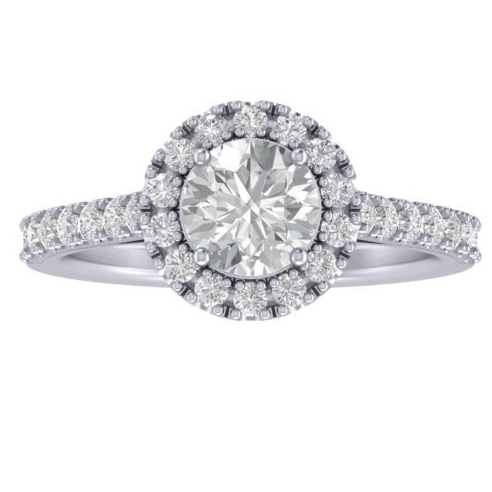 RC1791 Round Diamond Halo Band Ring