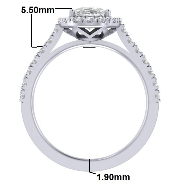 RC1792 Oval Diamond Halo Band Ring