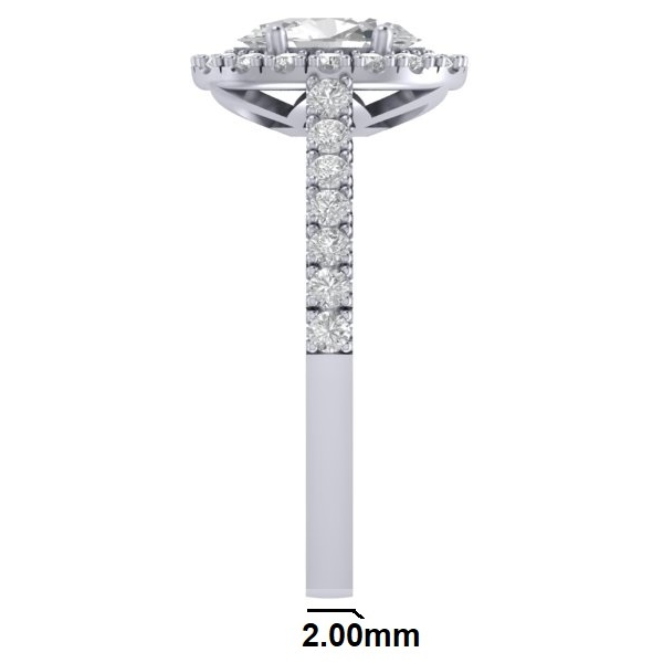 RC1792 Oval Diamond Halo Band Ring