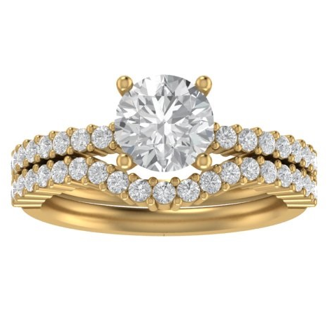 RC2551A Round Diamond Double Band